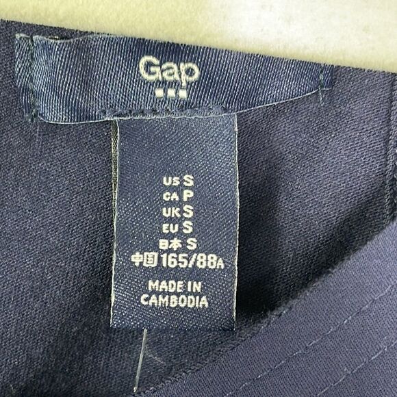 GAP NWT Navy Blue Mixed Media Sleeveless Top, hi/low hem, Small - Picture 4 of 11